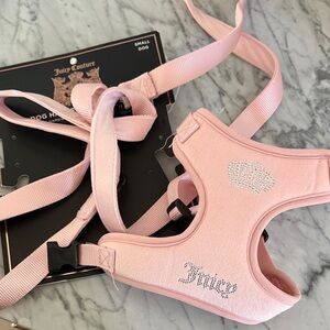 Juicy Couture Light Pink Dog Harness with Crown